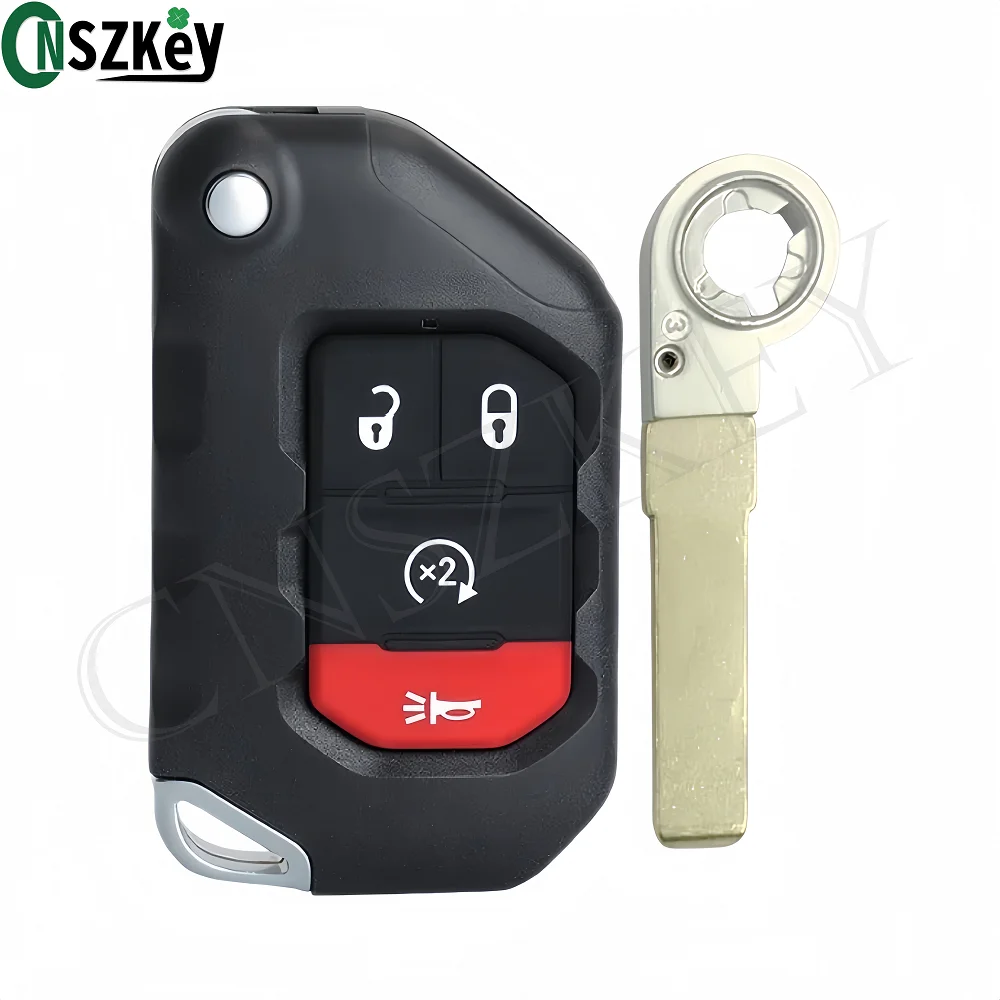 Colding Car Key Shell For Jeep Wrangler Rubicon Sahara JK JL SIP22 Blade With LOGO key case car key shell key cover folding car key shell fob cover