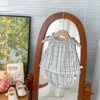 Summer Baby Girls Clothes Set Plaid Baby Suit Shirt with Short Pants 2pcs Baby Clothes 0-24 Months 2