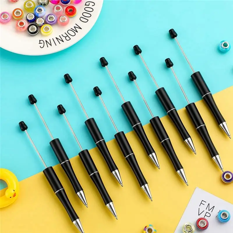 AB97-50Pcs 샤프트 블랙 잉크 비즈 펜 DIY 제작용 리필 50개 포함 선물용 블랙
