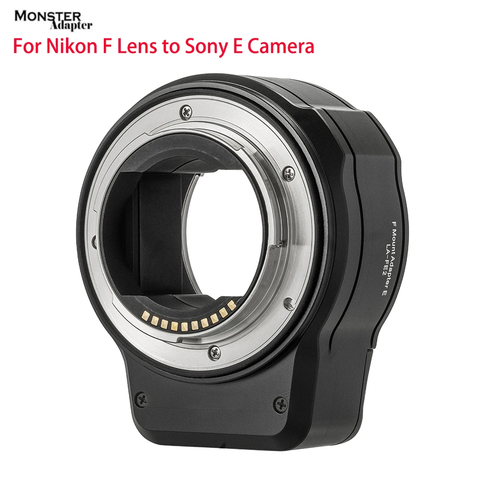 Monster La-Fe2 Nf-E Anello Adattatore Per Obiettivo Con Messa A Fuoco Automatica Per Obiettivo Nikon F Per Fotocamera Sony E Mount
