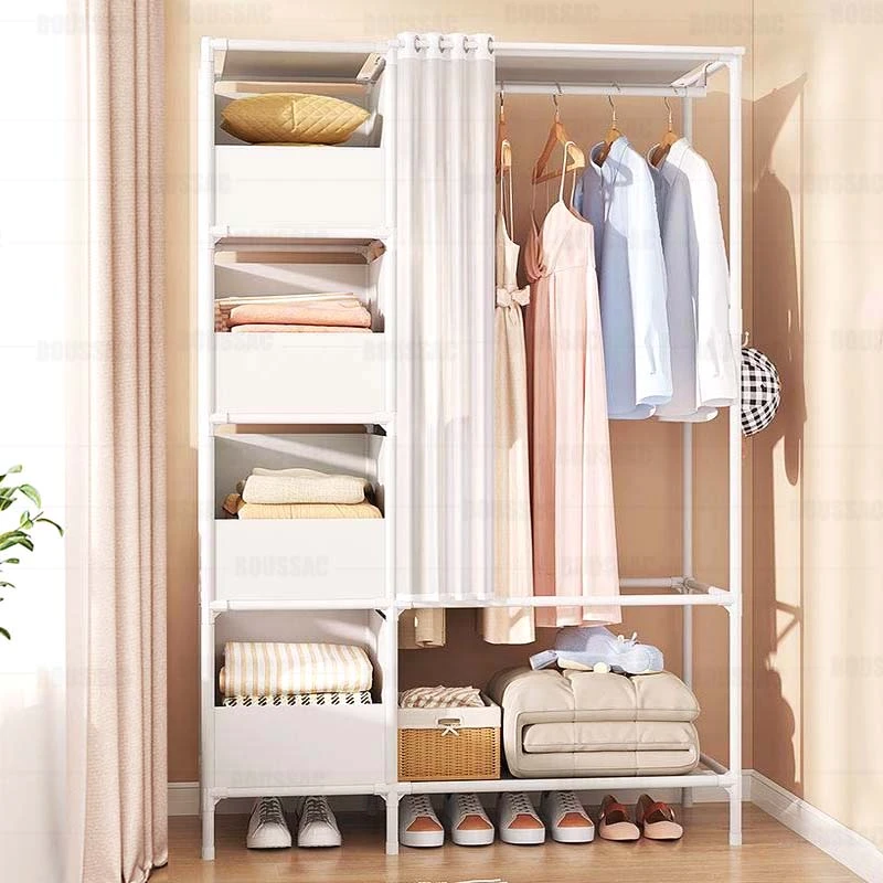 Simple Clothes Rack Coat Rack Metal Bedroom Wardrobe Spacesaving