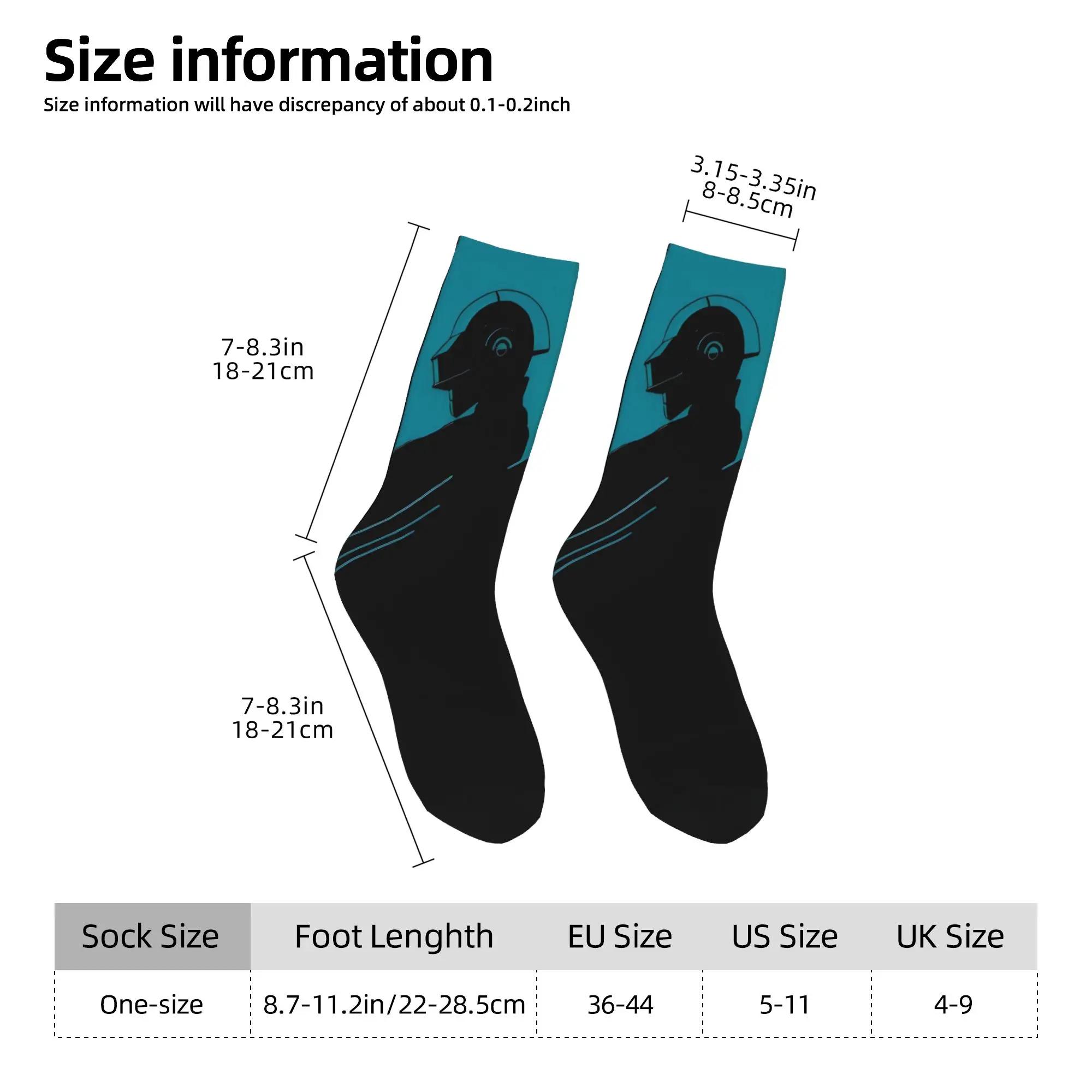 Daft Punk Rock Band Autumn Skateboard Non-Slip Soft Socks