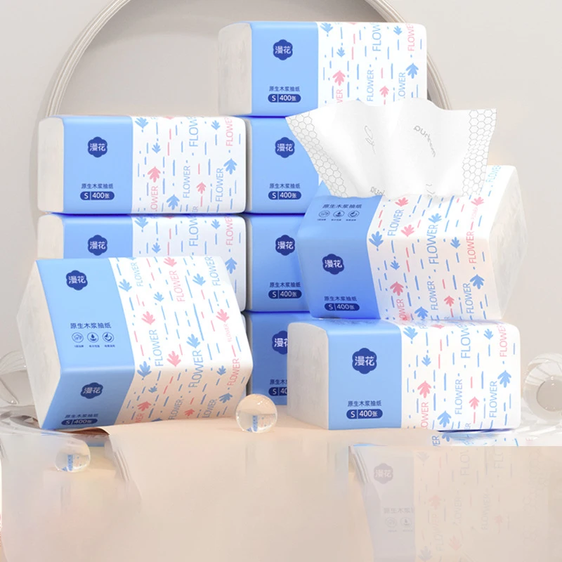 Diffuse Flower Paper 1 Pack 400 Paper Thickened Napkin S Size Household Towel Comfortable Wood Facial Tissue Toilet toilet paper facial tissue paper