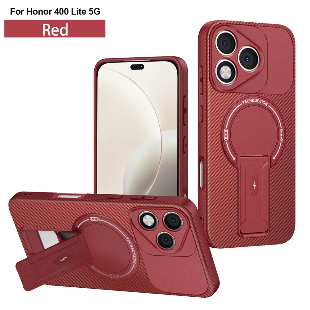 Shockproof Armor Magnetic Wireless Charging Phone Case with Bracket Cover
