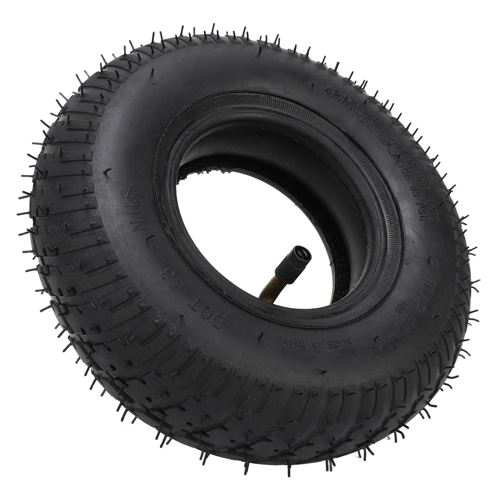2.80/2.50‑4 Tire and Tubes with TR87 Bent Valve Stem Tires Inner Tube Set for Hand Truck Utility Cart Wheelbarrows Dollies Scoot