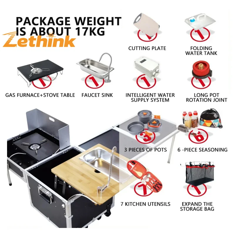 Portable Kitchen Sink & Grill 4