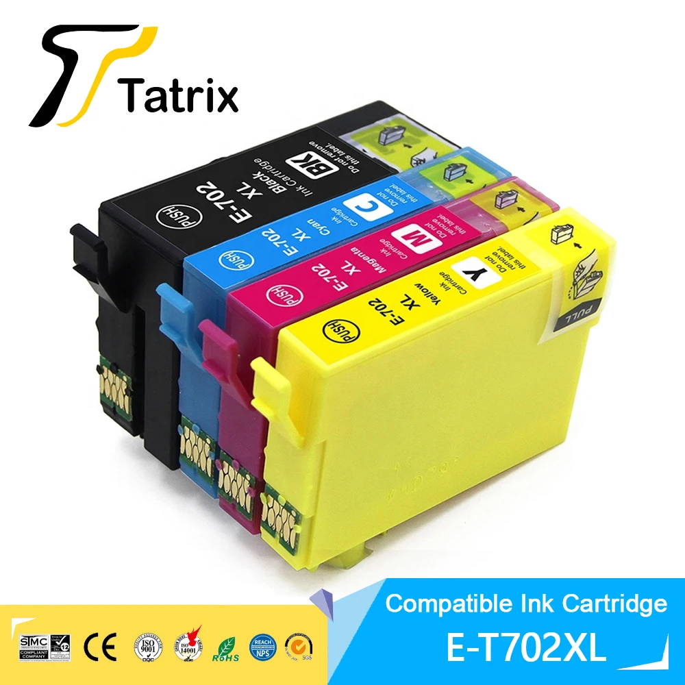 

Цветной совместимый чернильный картридж для принтера Tatrix T702XL, картридж для Epson Staff Pro, зеркальный/зеркальный принтер