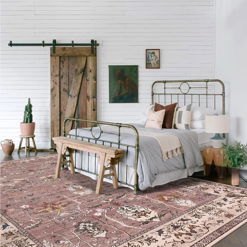European Living Room Decoration Vintage Carpet Home Cloakroom Non-slip Mat Ethnic Style Rugs for Bedroom Large Area Lounge Rug Plush Rug Decorative Carpet Silk Wool Rug Plush Carpet Non Slip Carpet Imitated Cashmere Carpet Crystal Pile Rug Coral Velvet Rug