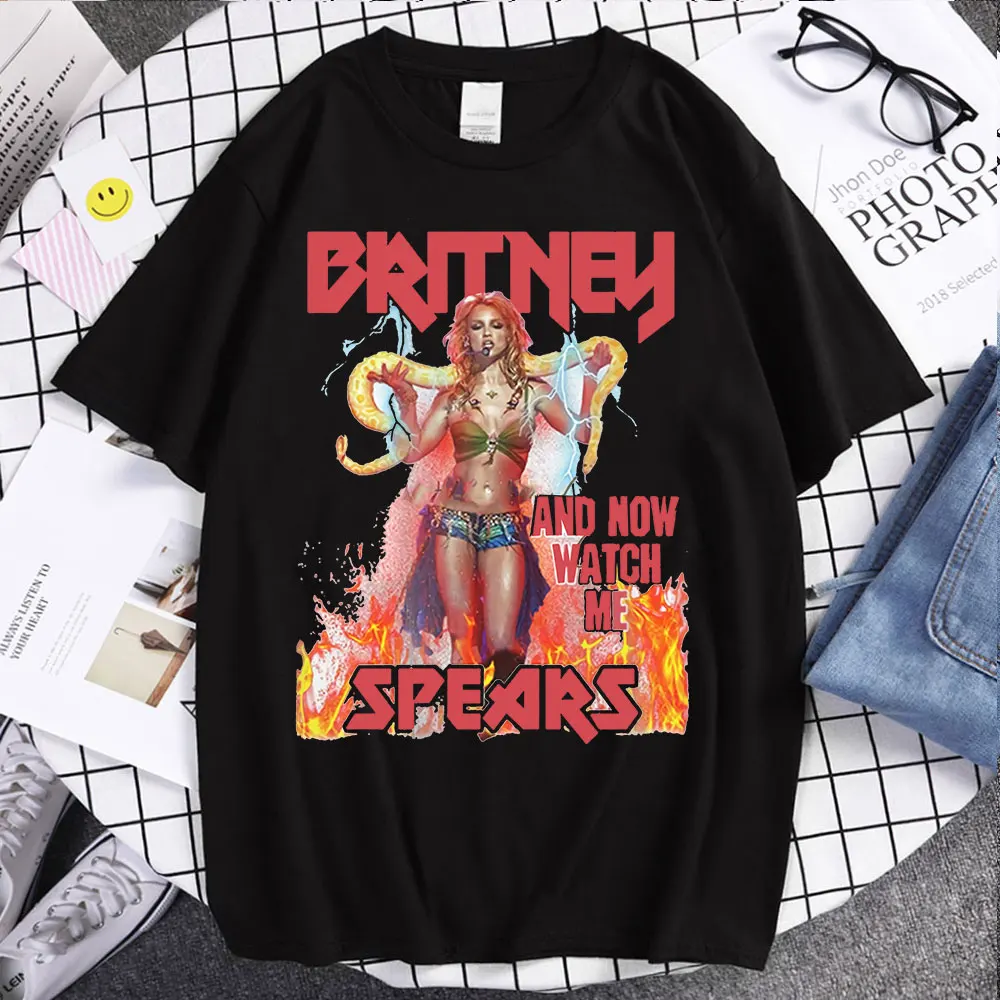 

Men T-Shirts Fashion Britney Spears Beautiful Photo Print Tshirt Summer Classic Casual T-Shirt Cotton Comfortable Trip T Shirts