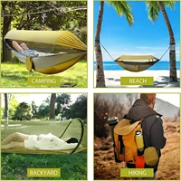 Portable Outdoor Camping Quick Open Mosquito Net Hammocks With Awning Travel Garden Sleeping Hanging Hammock Swing Nature Hike 6