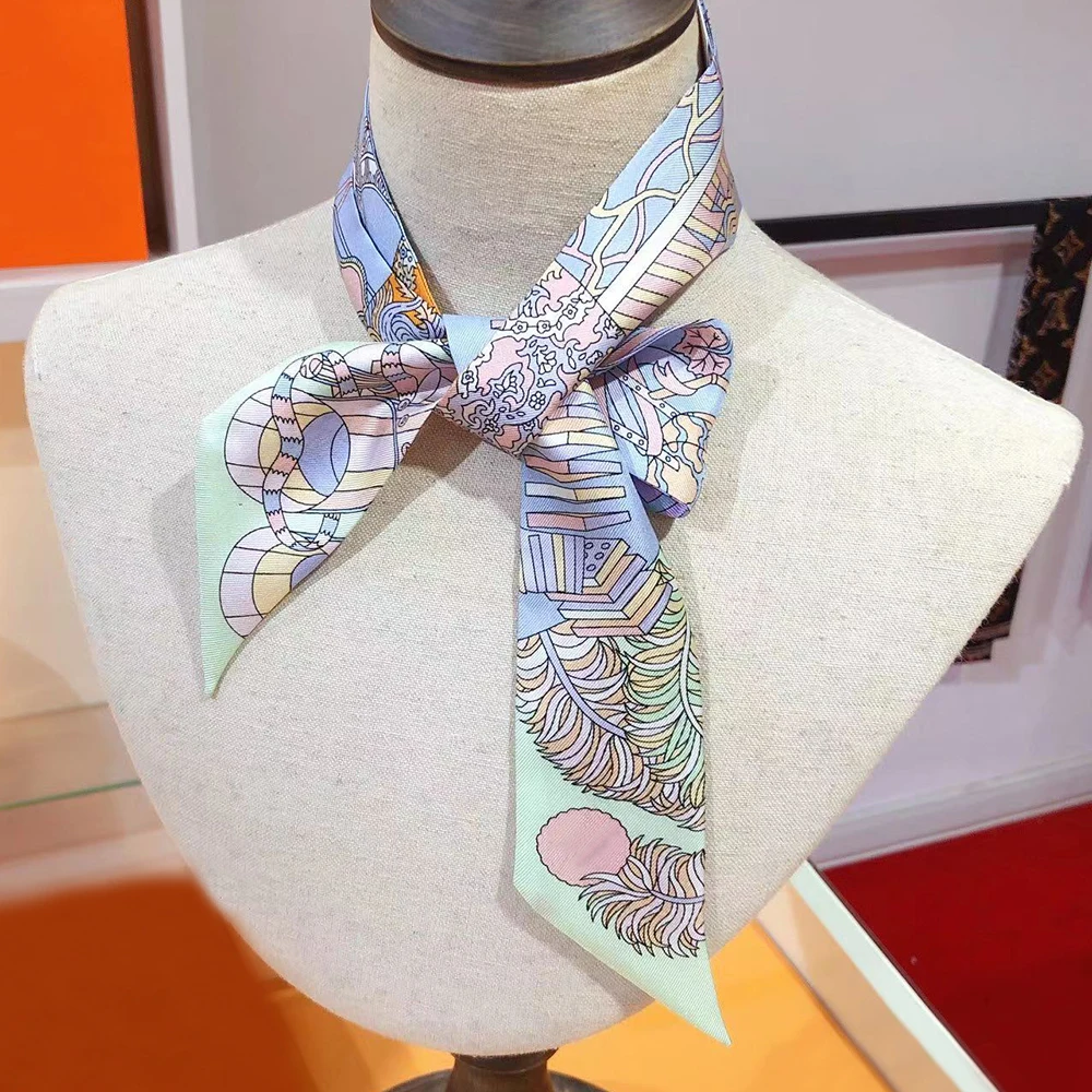 

new print plant flower pattern top silk double lady scarf 5x86cm