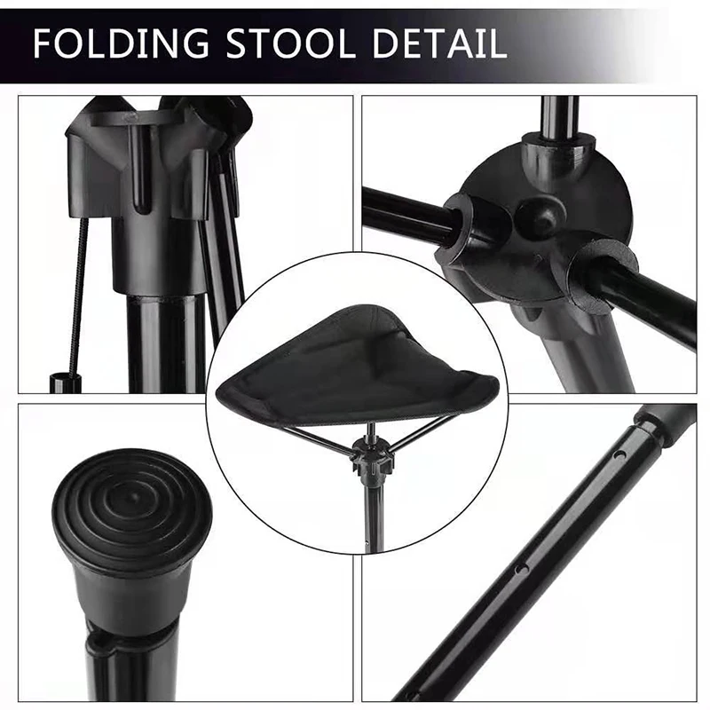 1pc Portable Outdoor Retractable Folding Stool Easy Carry-On Design Queuing Fishing Camping folding stool