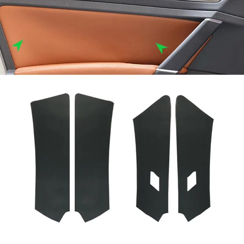 For VW Golf 7 2014 2015 2016 2017 2018 4pcs Car Door Handle Panel Microfiber Leather Protective Cover Trim