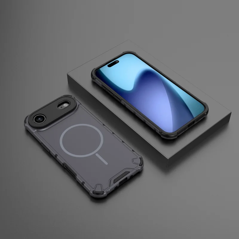 Rugged Armor MagSafe-Enabled Shockproof Matte Bumper Case with Wireless Charging Compatibility