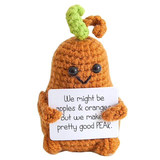 Funny Positive Potato Cute Wool Knitting Doll With Positive Card Potato  DoWE