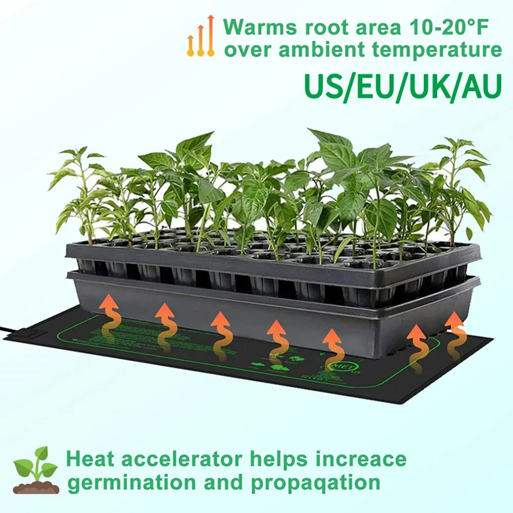 Seedling Heat Mat Waterproof Seedling Warming Mat Germination Heating Pad for Indoor Plants Germination for Gardening Greenhouse