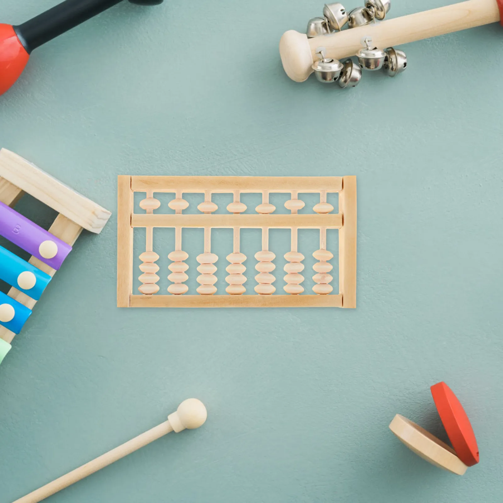 나무 미니 주판 전통 중국 스타일 교육용 수학 학습 도구 어린이 생일 사진 소품