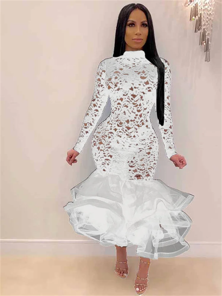 Wmstar Party Dress Women Sexy Hollow Out Bodycon Maxi Long Maxi Dress Hip Wrap Club Outfits New In Spring Wholesale Dropshipping