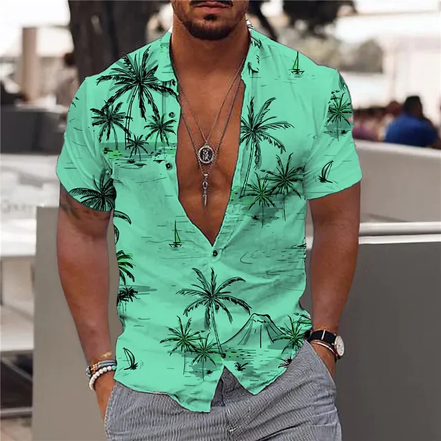 Men Printed Short Beach Shirt