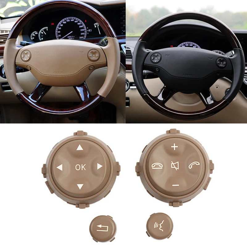 

For Mercedes Benz S CL Class W221 W216 S300 S350 S400 S600 Car Multi-function Steering Wheel Switch Buttons Push Button Cover