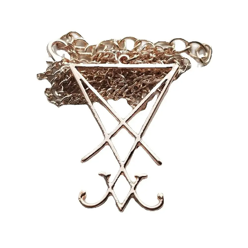 Lucifer Sigil Gothic Metal Pendant Necklace - Pagan Satanic Fashion Jewelry Accessory