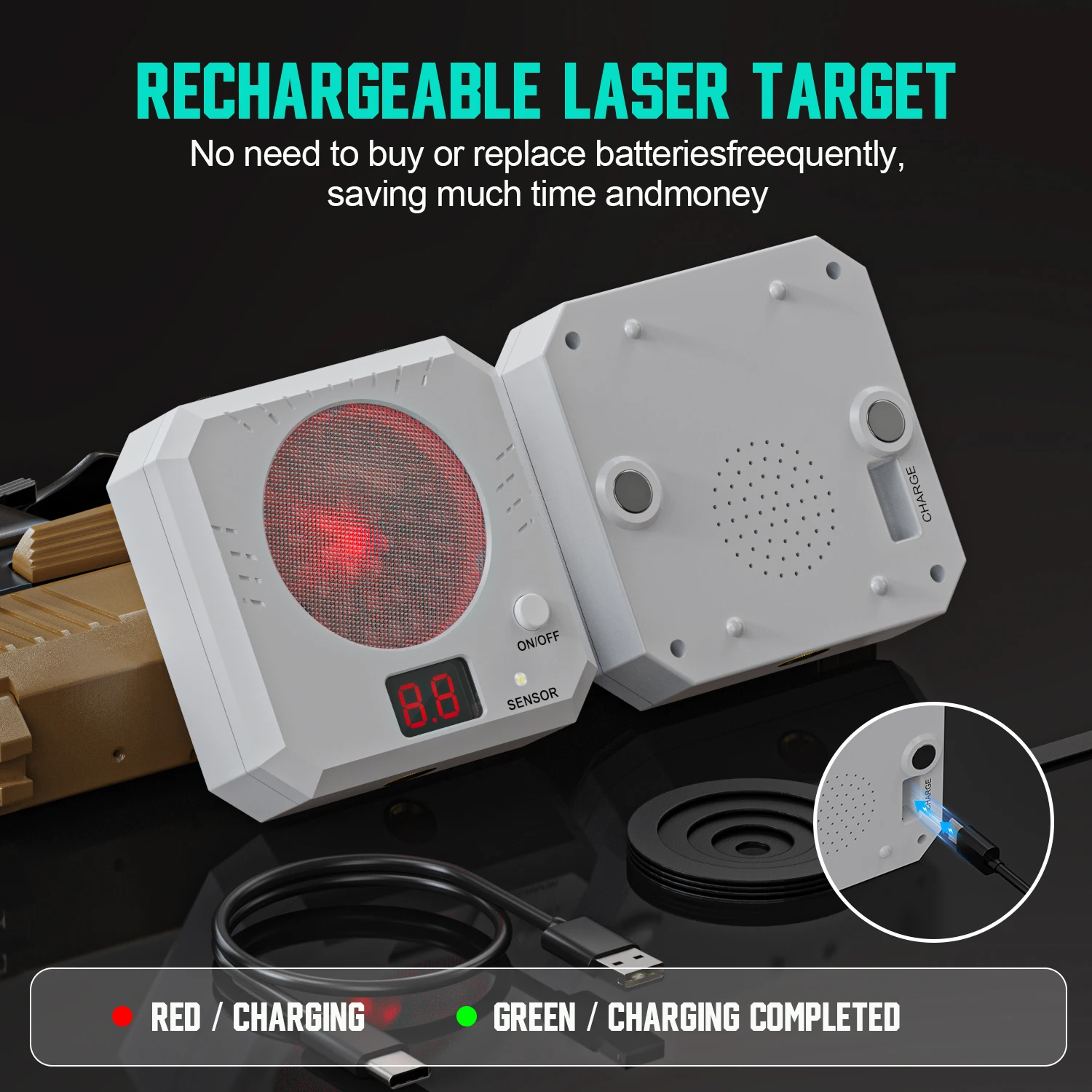 Infrared Induction Electronic Scoring Laser Target Color Sensitive Shooting Practice with Sound Effects Training Toy Equipment