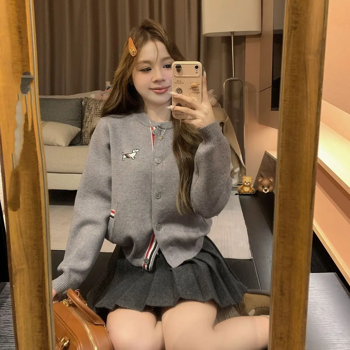 고품질 골프 스웨터 여성 골프웨어 2025 가을 겨울 신상 자켓 패션 자수 니트 가디건 여성 골프 의류 명품