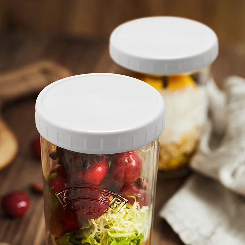 16 Pack Wide Mouth Jar Lids Plastic Storage Caps For Canning Jars Leak-Proof And Anti-Scratch Resistant Surface