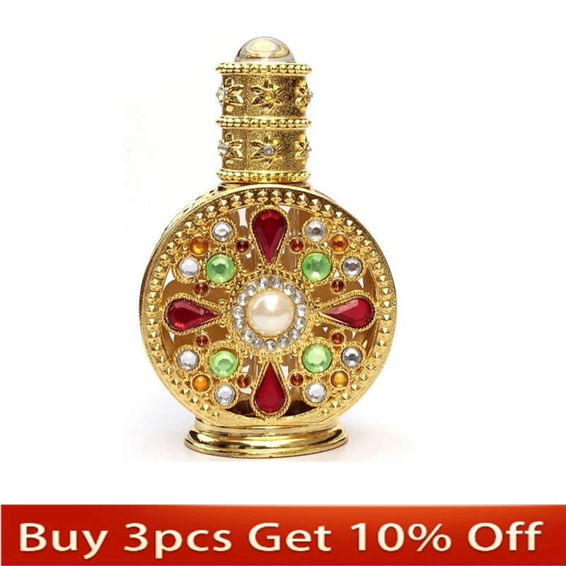 12ml Middle Eastern fragrance dispenser bottle reversed Parisian model perfume bottle alloy essential oil single bottle ornament middle eastern sweets