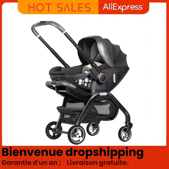 Poussette légère 3 en 1 pour nouveau-né, adaptée aux bébés de 0 à 12 mois, poussette multifonctionnelle pour Monther et enfants 1