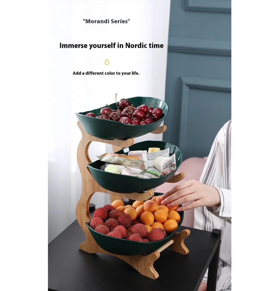 Three Layer Table Plates Dinnerware Snack Candy Cake Stand Salad Bowl