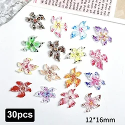Vibrant Floral Resin Nail Art Ornaments Set (Lily - 30pcs)
