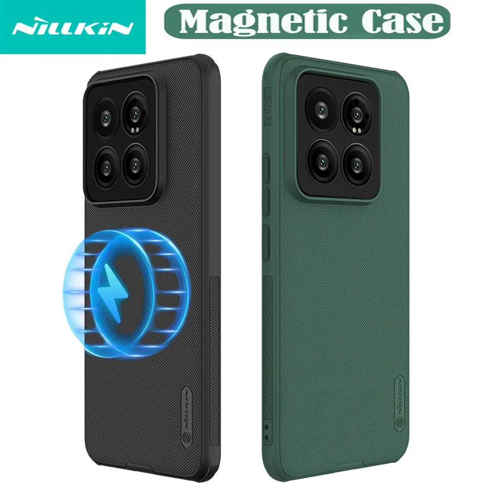 

For Xiaomi Mi 14 Pro Case For MagSafe Magnetic Case Wireless Charge Nillkin Frosted Shield Pro TPU Frame PC Cover For Xiaomi 14