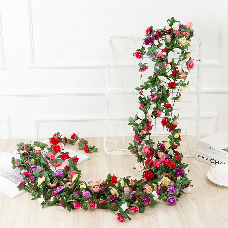 

5pcs 250CM Artificial Peony Flowers String DIY Wedding Decoration Fake Flower Home decor Wall Hanging Garland Plants Vine