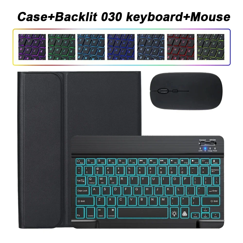 Premium Shockproof Tablet Case with Magnetic Bluetooth Keyboard - Fits 11-Inch Tablets