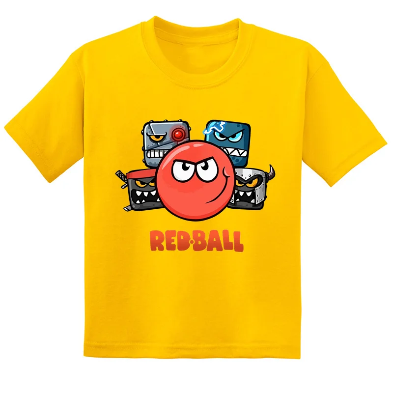Horké prodej červená bál 4 tisk kreslený děti tričko legrační děťátko chlapci dívčí oblečení léto móda děti bavlna krátce rukáv T košile