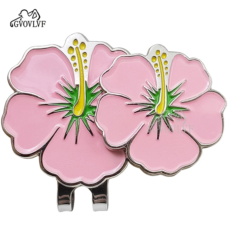1pc Magnetic Golf Ball Markers and Novelty Hat Clip Pink Flower Glove Hat Shape Clip Golf Bag Accessories Court Gift for Golfer