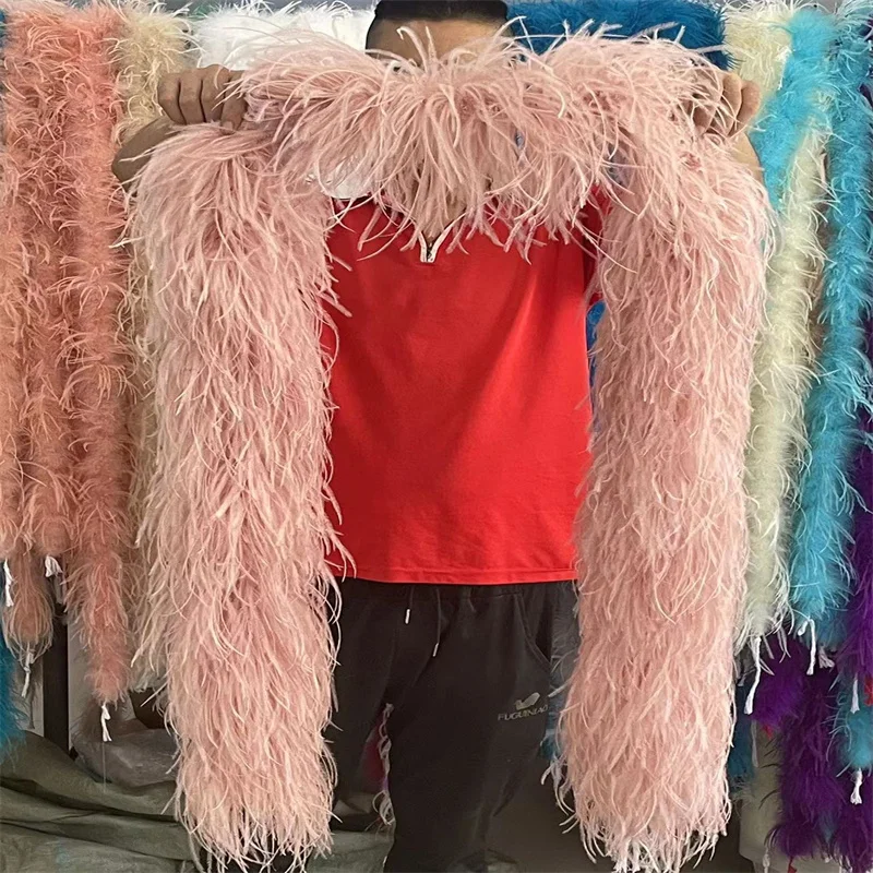 3Meter Fluffy Ostrich Feather Boa Shawl Natural Ostrich Plume Decoration  Ribbon Scarf for Clothes Dresses Accessories Customized - AliExpress