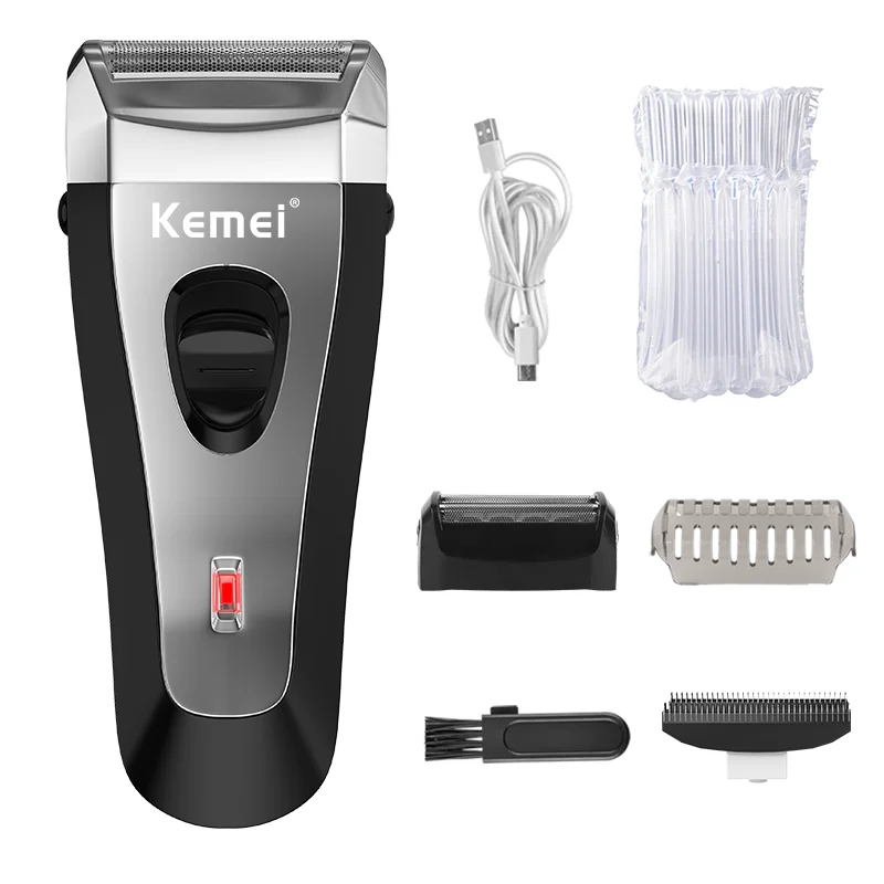Rasoir électrique KEMEI KM-9038 étanche, sans fil, rechargeable par USB, avec fonction de rasage alternatif._voghion.com