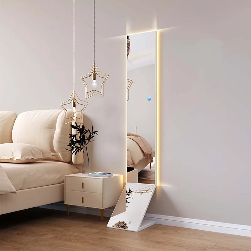 

Luxury Bedroom Mirror Led Light Aesthetic Long Full Length Mirror Living Room Standing Decoratieve Spiegels Home Decoration