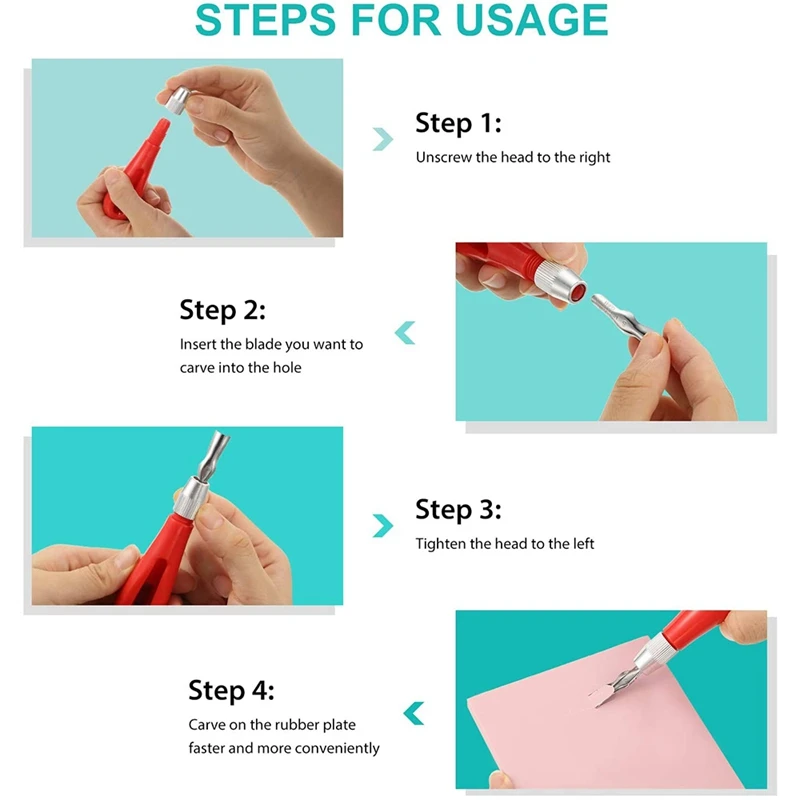 Rubber Stamp Making Kit,Block Printing Tool Kit,Linoleum Cutter with 6 Type  Blades,Tracing Paper for Craft Stamp Carving 