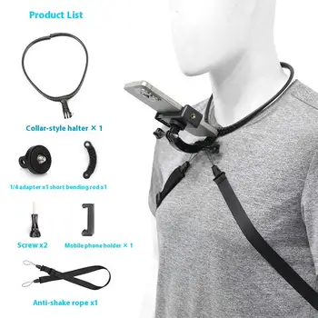 1 set di fotocamera per azione del telefono 2 in 1 supporto per collo per accessori per telefono con fotocamera per azione universale