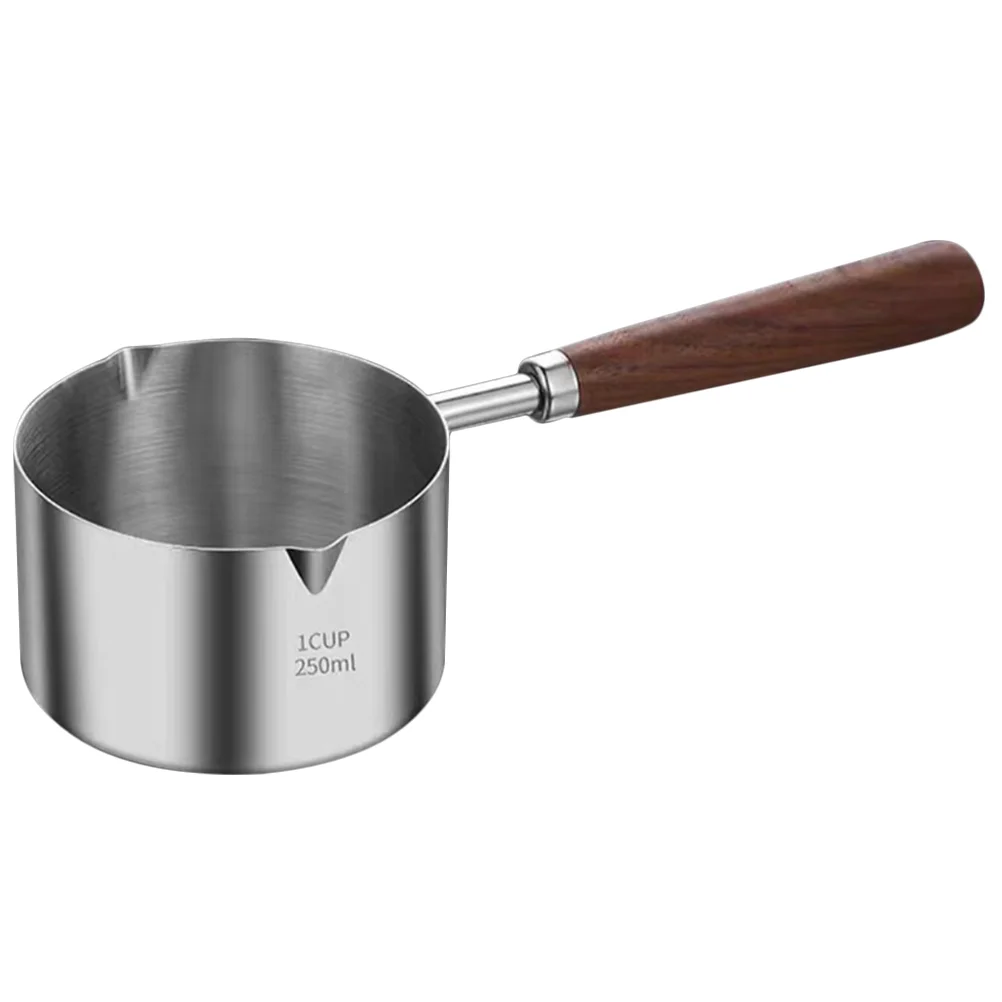 Mini Stainless Steel Saucepan with Wooden Handle -...