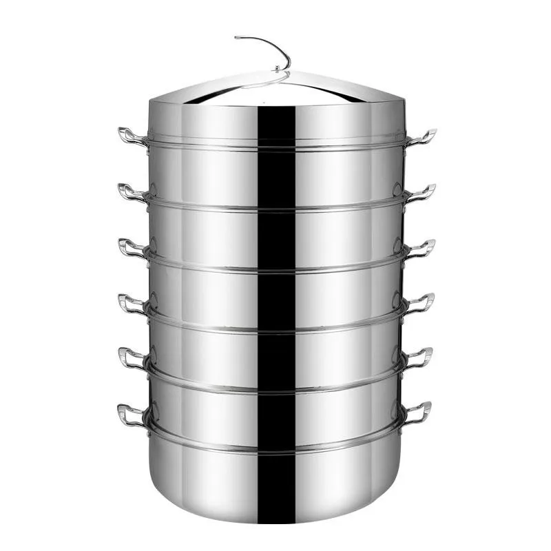 

23inch Cooking Steamer Pot Multi-function Extra large Commercial 60CM 3-6 layer Food Steamer Pot Hot Pot Soup