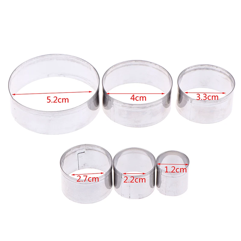 Stainless Steel Round Polymer Clay Cutter Molds Pottery Ceramic Cutting Mould Diy Tools 5Pcs/Set