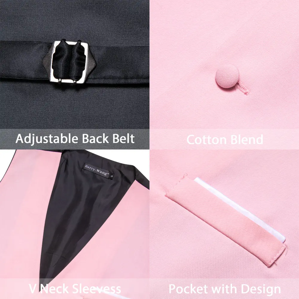 S-5xl 20 Colors Vest for Men Silk Solid Pink Blue Black Red Purple White Khaki Slim Fit Waistcoat Sleeveless Jacket Barry Wang 5