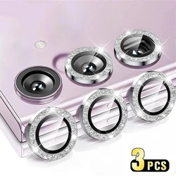 Sparkling Glitter Metal Glass Lens Protector Set - Full Camera Coverage - Glalxy A55 (Silver)