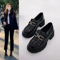 Woman Pumps Loafers Cute Kawaii Platform Shoes For Women Fashion Leather Casual Block Heel Round Toe Chunky Heels Popular Shoe A 2