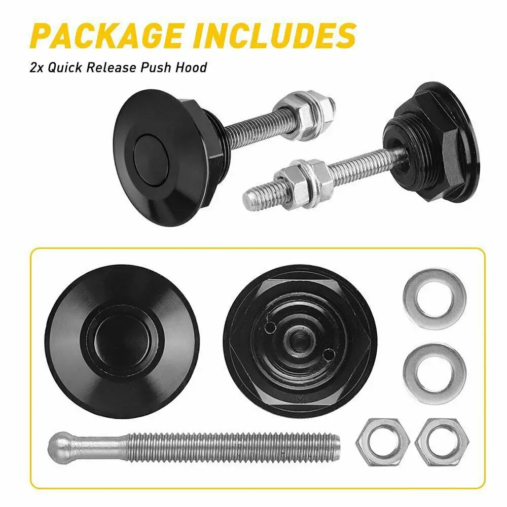 

Durable 2 Pcs Hood Clip Lock Clip Kit Exterior Parts Hasp Bonnet Pins Lock Bumper Lock Kit Car Accessories Hood Pins Lock
