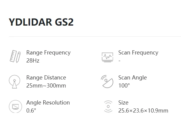 EAI solid state line laser radar ranging sensor module YDLIDAR GS2 sweeper robot obstacle avoidance line lidar module 6